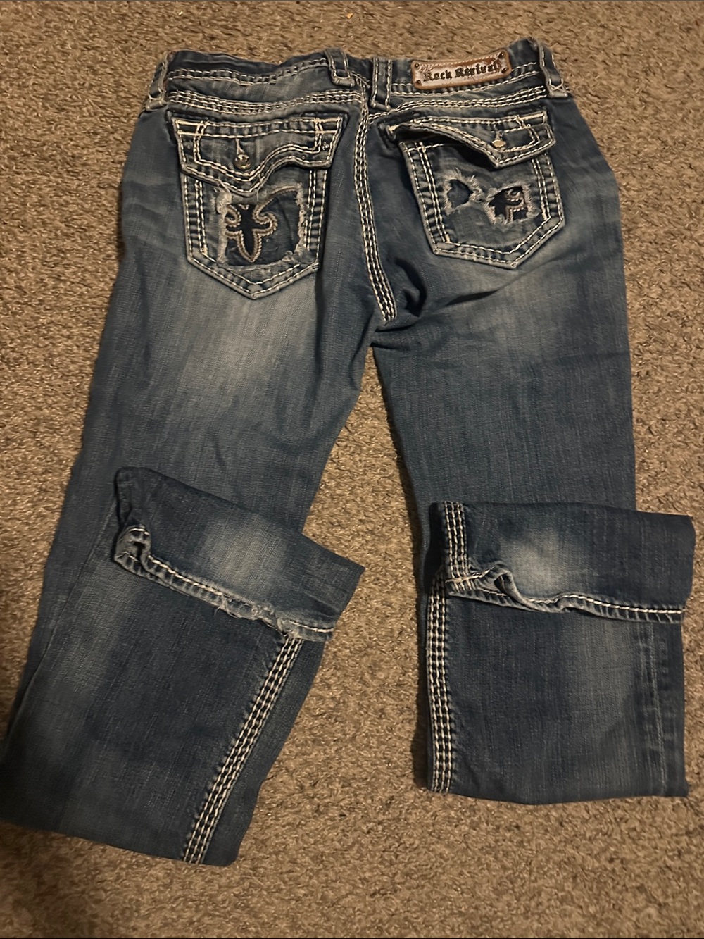 Rock Revival Women's Faded Blue Embroidered Bootcut Jeans